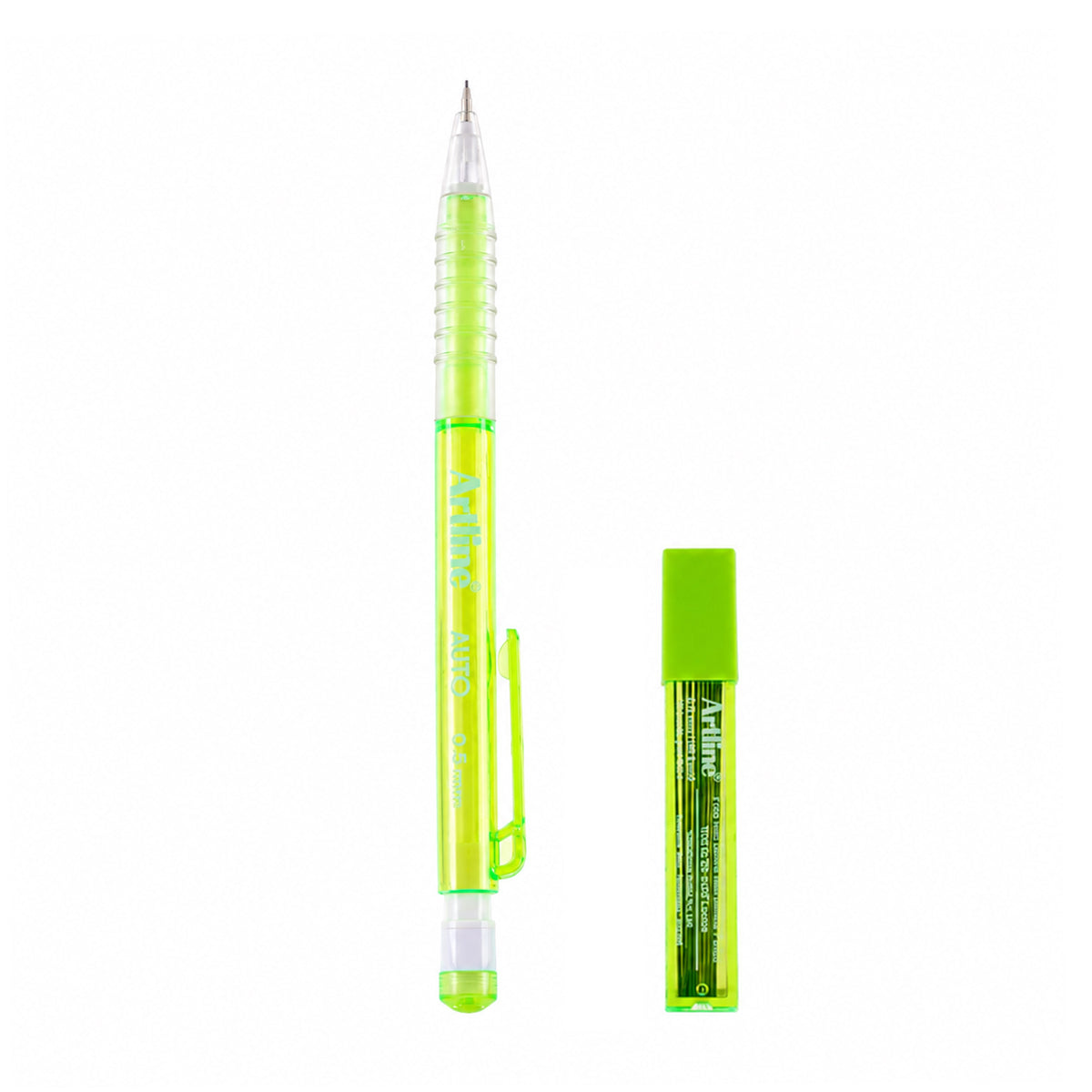 Artline Mechanical Pencil — Pack of 5, 0.5 mm (Green) with Free Lead Tube