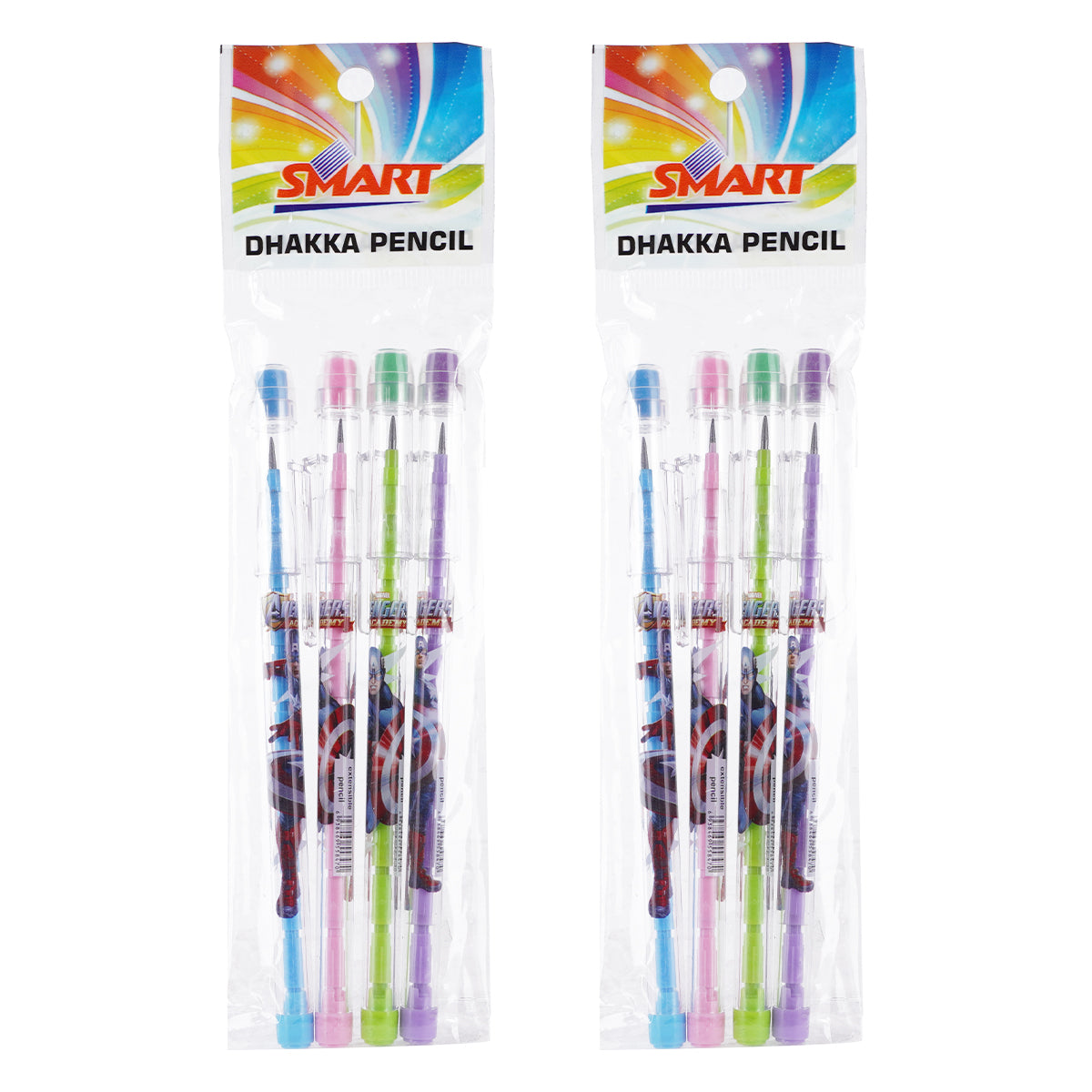 Arav Avengers Design Smart Dhakka 4pcs Extensible Pencil Set - Pack of 2