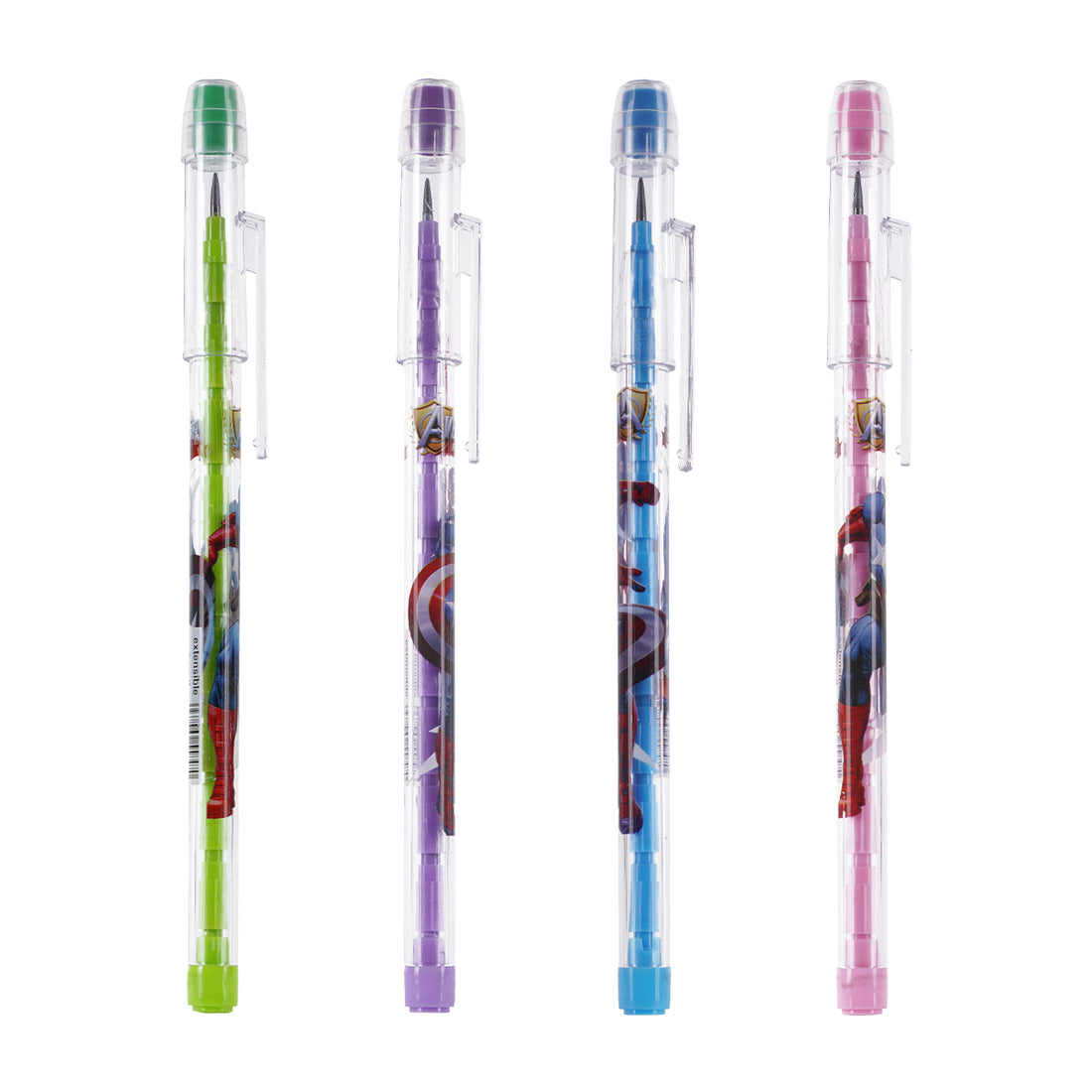Arav Avengers Design Smart Dhakka 4pcs Extensible Pencil Set - Pack of 2