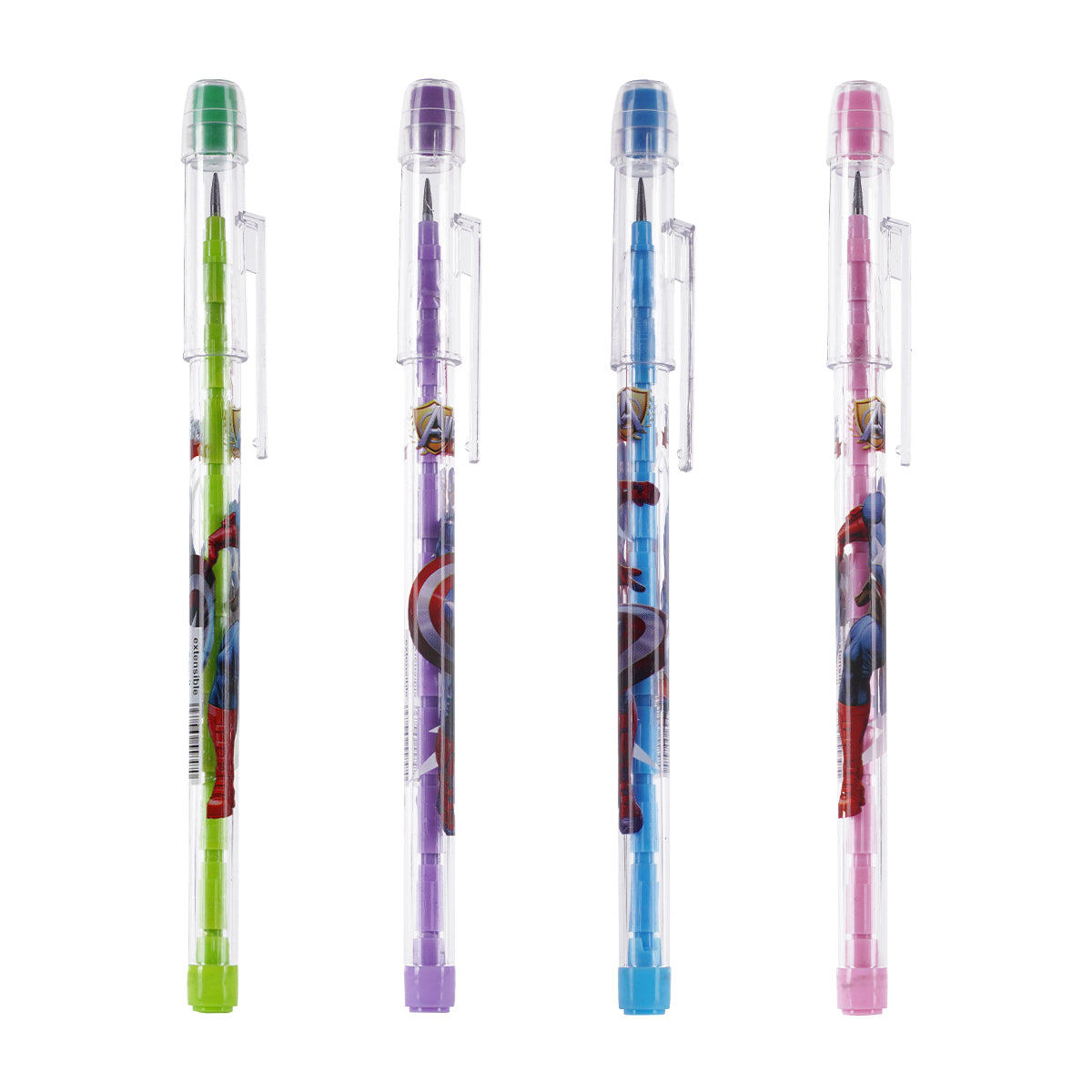 Arav Avengers Design Smart Dhakka 4pcs Extensible Pencil Set - Pack of 2