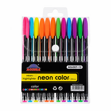 Arav Accura Neon Highlighter Pen - 12 Colours