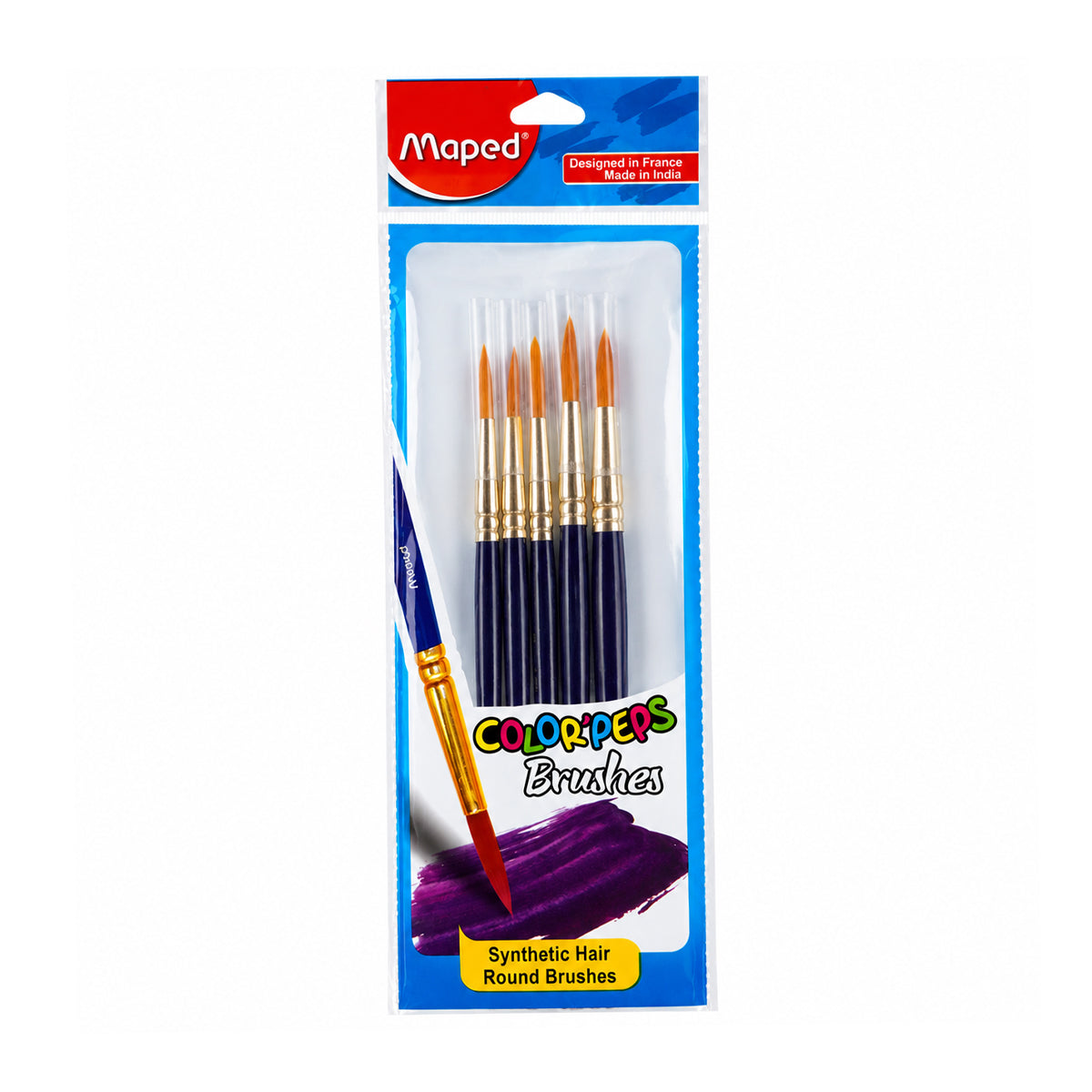 Maped Color'Peps Round Brushes — Set of 5 (Size 9)