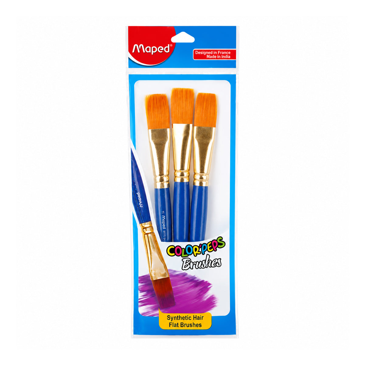 Maped Color'Peps Flat Brushes — Set of 3 (Size 11)