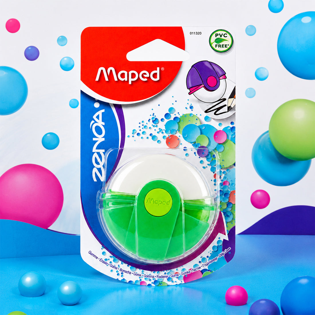 Maped Zenoa Rotary Eraser with Protective Case - Green (Pack of 2)