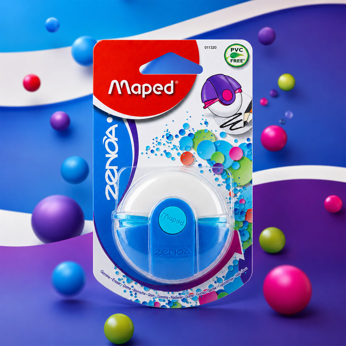 Maped Zenoa Rotary Eraser with Protective Case - Blue (Pack of 2)