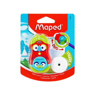 2-in-1 Maped Red Colour Duo Eraser & Pencil Sharpener