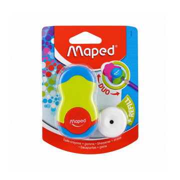 2-in-1 Maped Lime Green Colour Duo Eraser & Pencil Sharpener