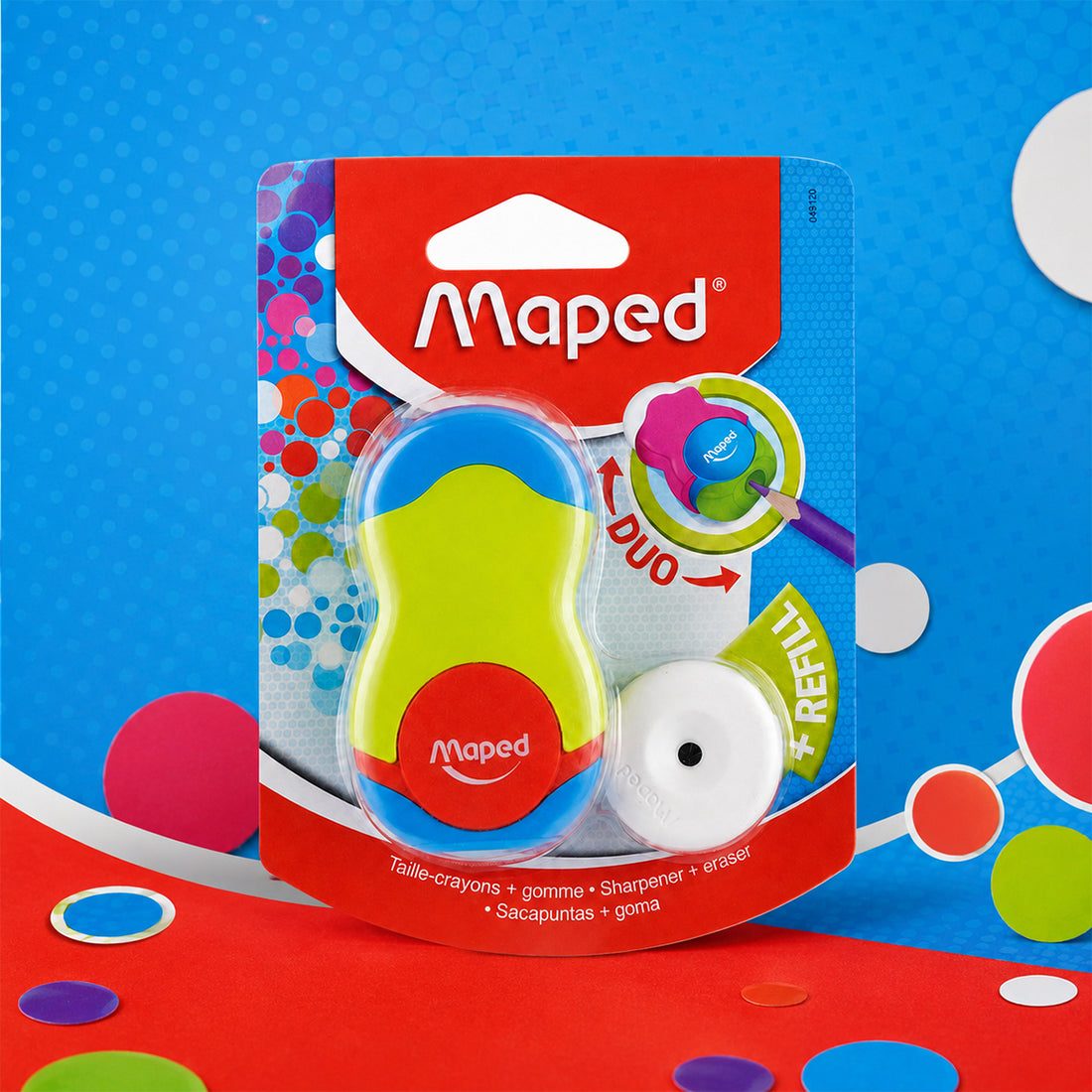2-in-1 Maped Lime Green Colour Duo Eraser & Pencil Sharpener