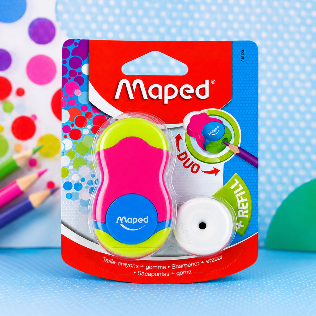 2-in-1 Maped Pink Colour Duo Eraser & Pencil Sharpener