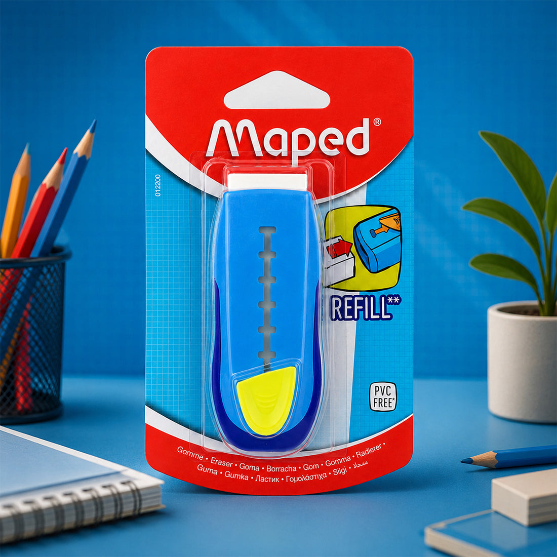 Maped 012000 Eraser — Blue, Pack of 2