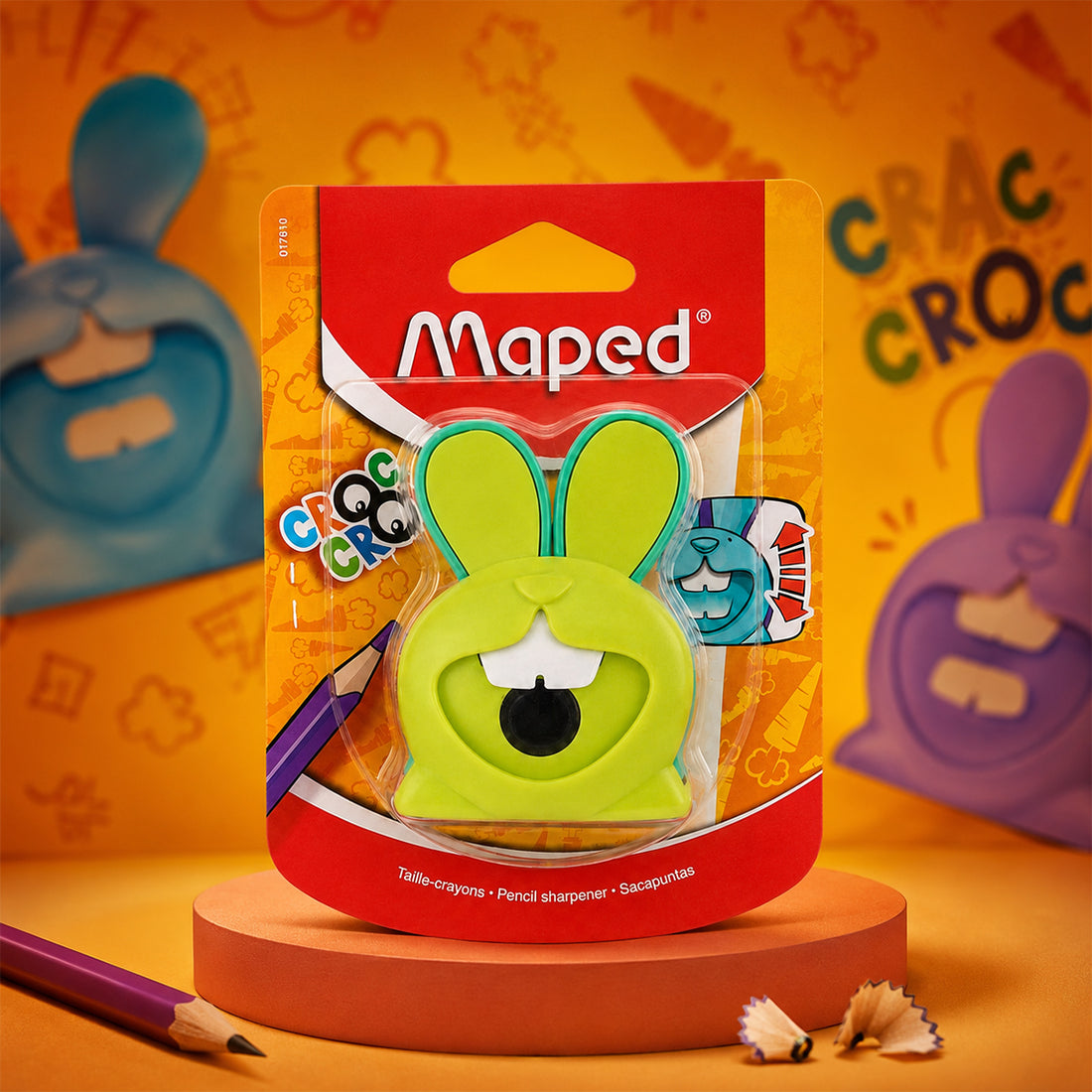 Maped Croc Cro Bunny‑Shaped Pencil Sharpener — Green & Turquoise