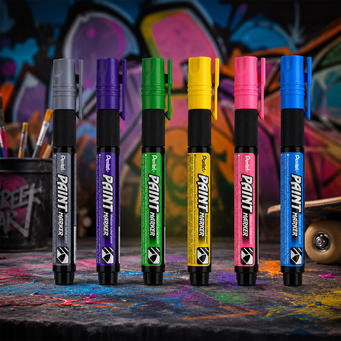 Pentel MMP20 Paint Marker — 6 Assorted Colors (4.0 mm)
