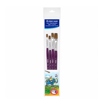 Artline 4 Pony Hair Flat Paint Brush Set — Sizes 1, 2, 4, 6
