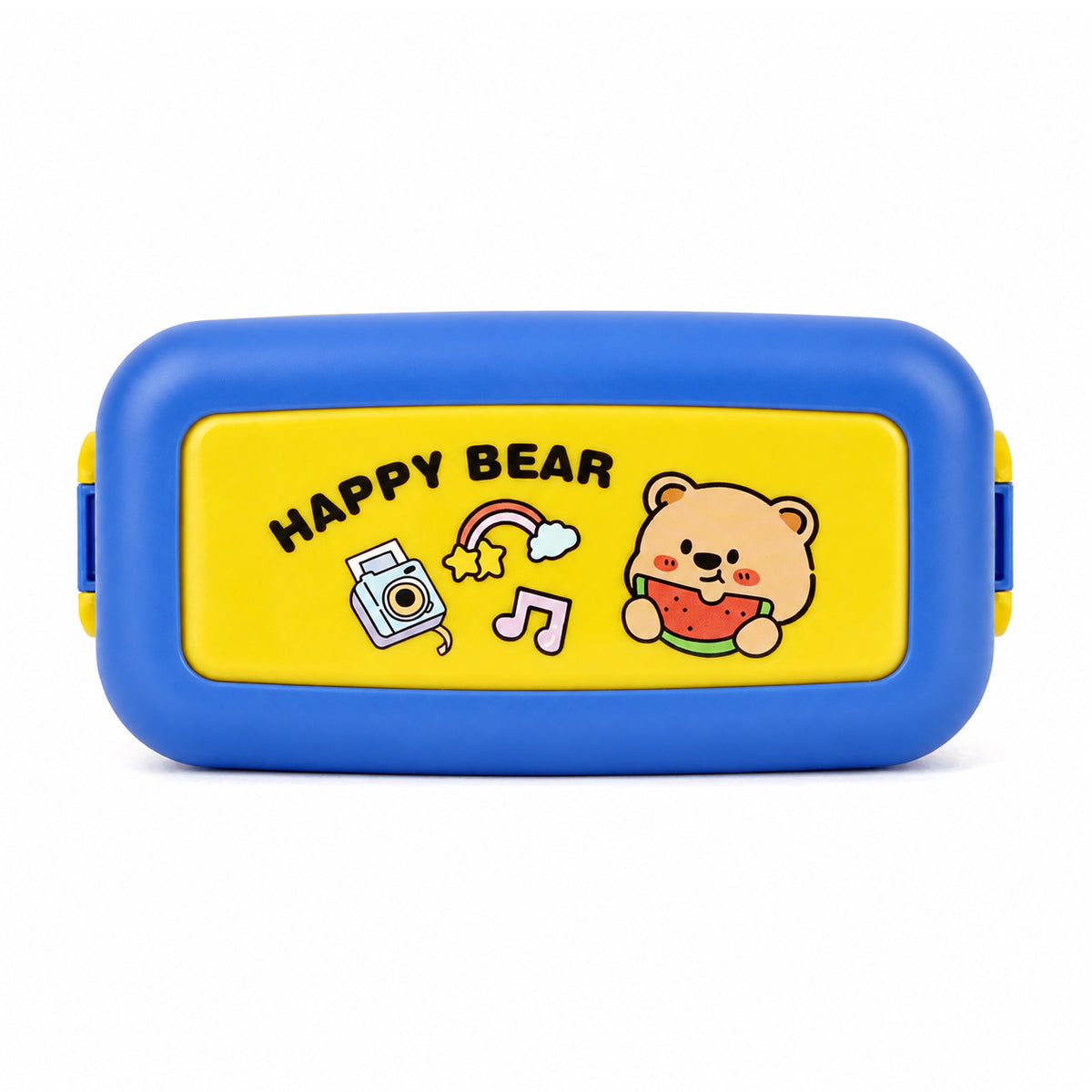 Cute Cartoon Design 3-Compartment Kids Lunch Box with Fork & Spoon – Green, Blue, Pink | The Writershub.in | Bento Style, Leak-Resistant