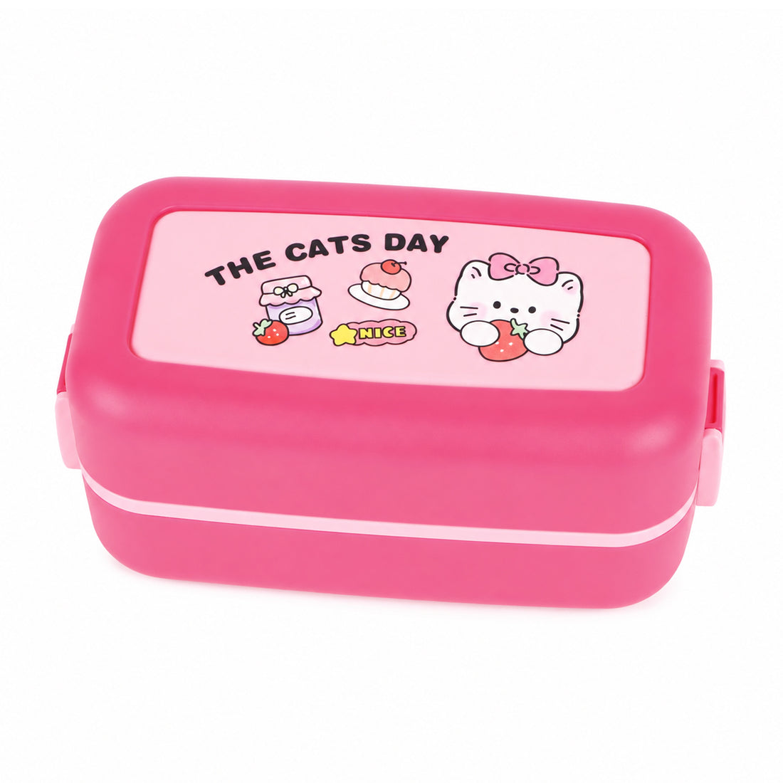 Cute Cartoon Design 3-Compartment Kids Lunch Box with Fork & Spoon – Green, Blue, Pink | The Writershub.in | Bento Style, Leak-Resistant