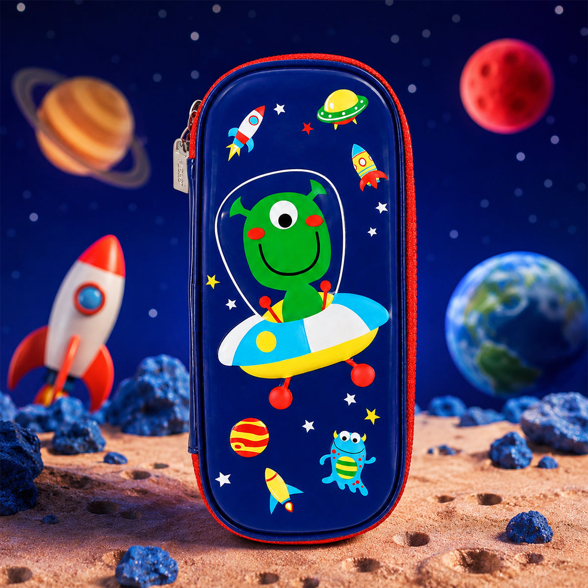 EVA Cartoon Pencil Case – Hard Shell Dual-Zipper Pencil Box