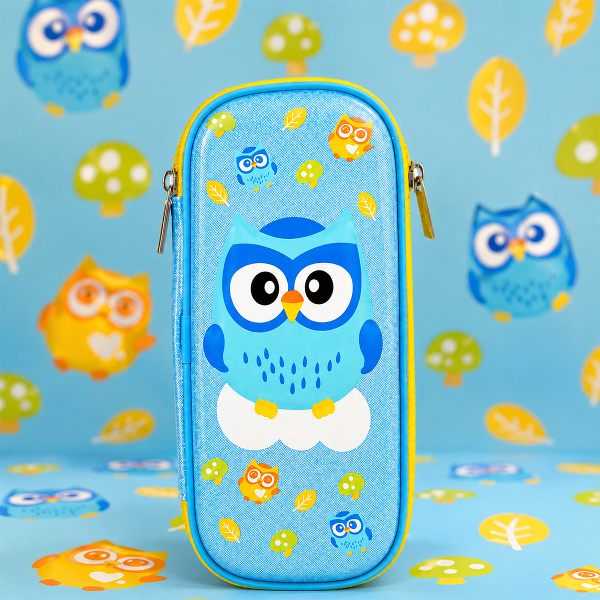 EVA Cartoon Pencil Case – Hard Shell Dual-Zipper Pencil Box