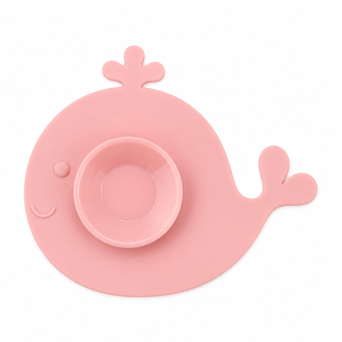 Little Warm Whale Kids Stainless Steel Feeding Bowl Set with Suction Base – 380ml | Pink | 304 Steel, Wheat Fibre, Spoon & Fork
