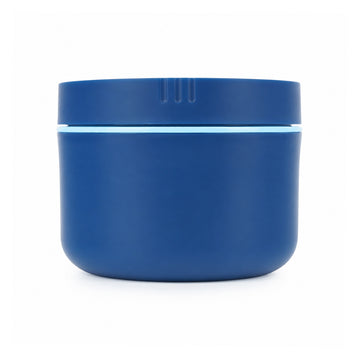 Medium-Sized Stainless Steel Lunch Box – 600ml Blue | The Writershub.in | Round, Leak-Resistant, Food-Safe
