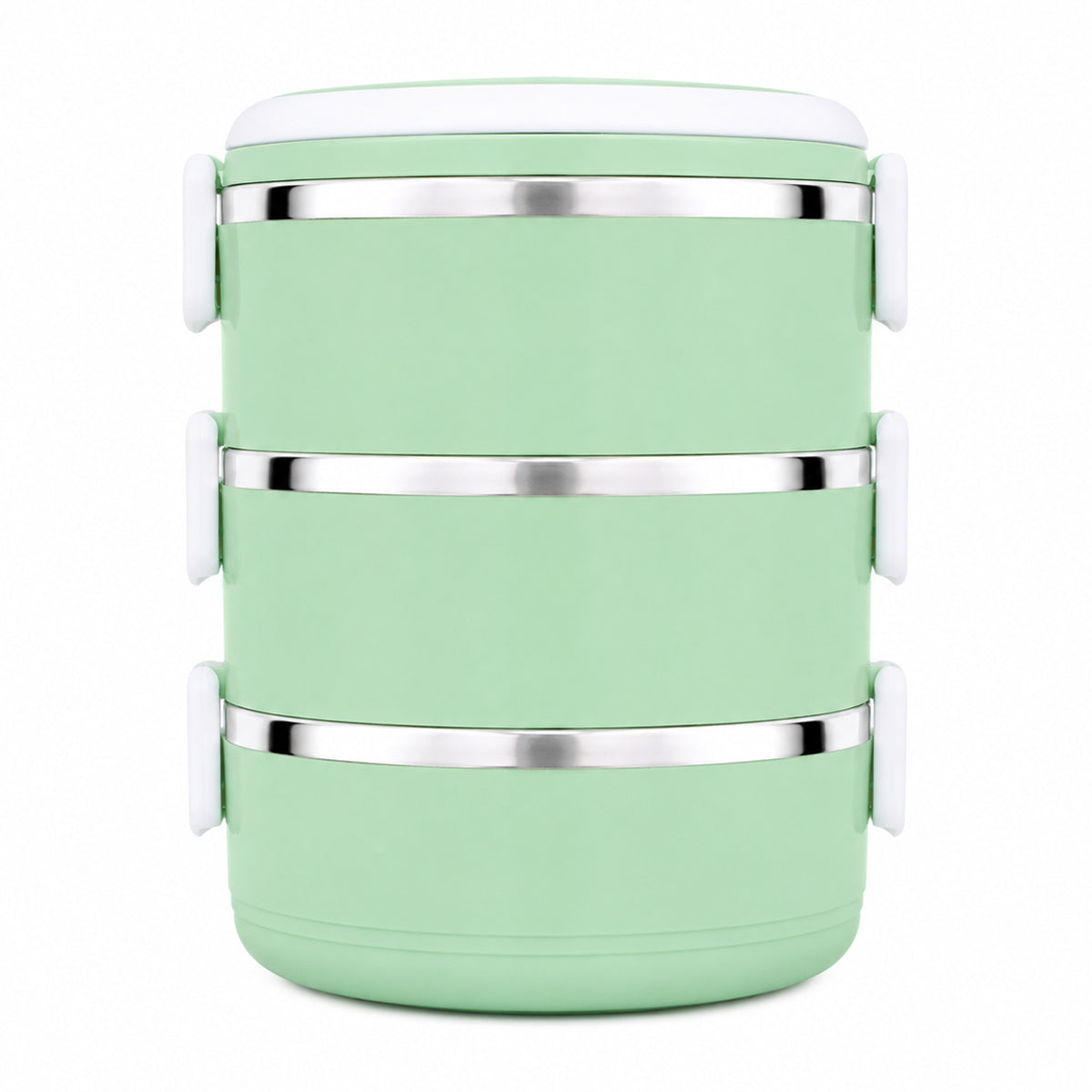 3 in 1 Stainless Steel Insulated Lunch Box – 1200ml Green | The Writershub | 3-Layer, Stackable, Leak-Resistant