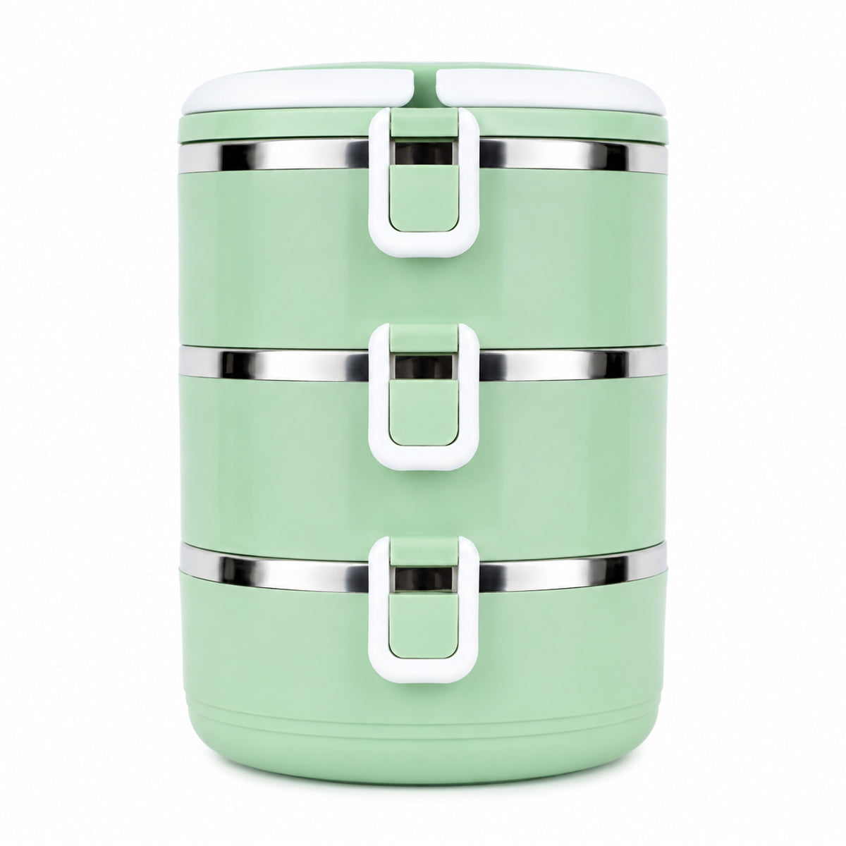 3 in 1 Stainless Steel Insulated Lunch Box – 1200ml Green | The Writershub | 3-Layer, Stackable, Leak-Resistant