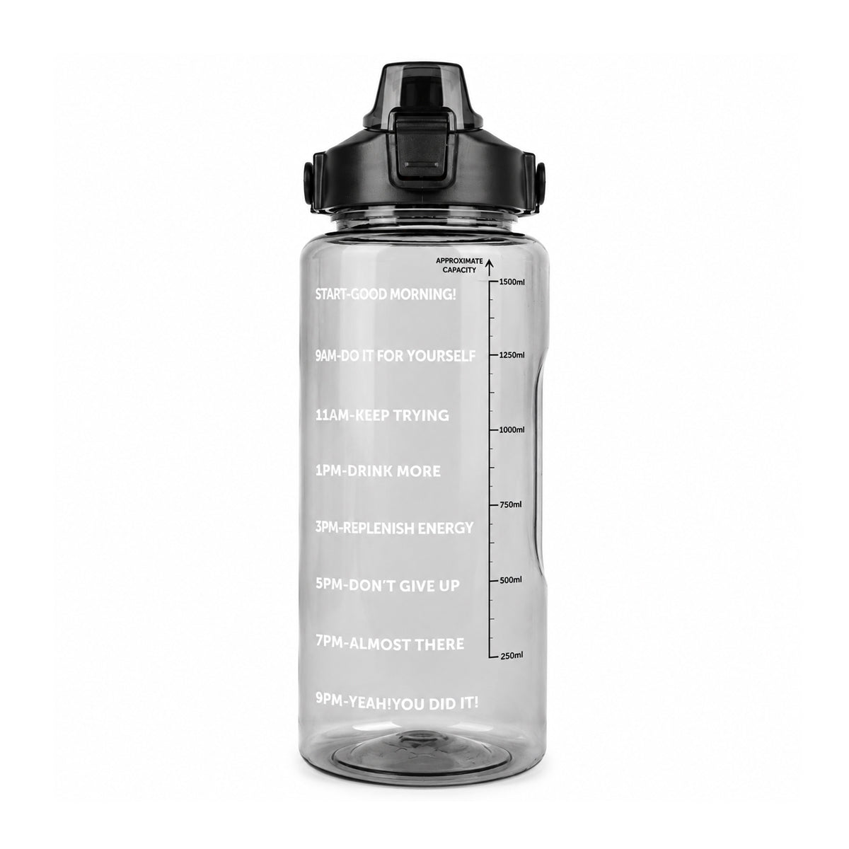 3 in 1 Motivational Water Bottle Set with Time Markers & Straw – 2L, 900ml, 300ml | Purple, Peach, Grey | The Writershub | BPA-Free, Leakproof, Nesting Design