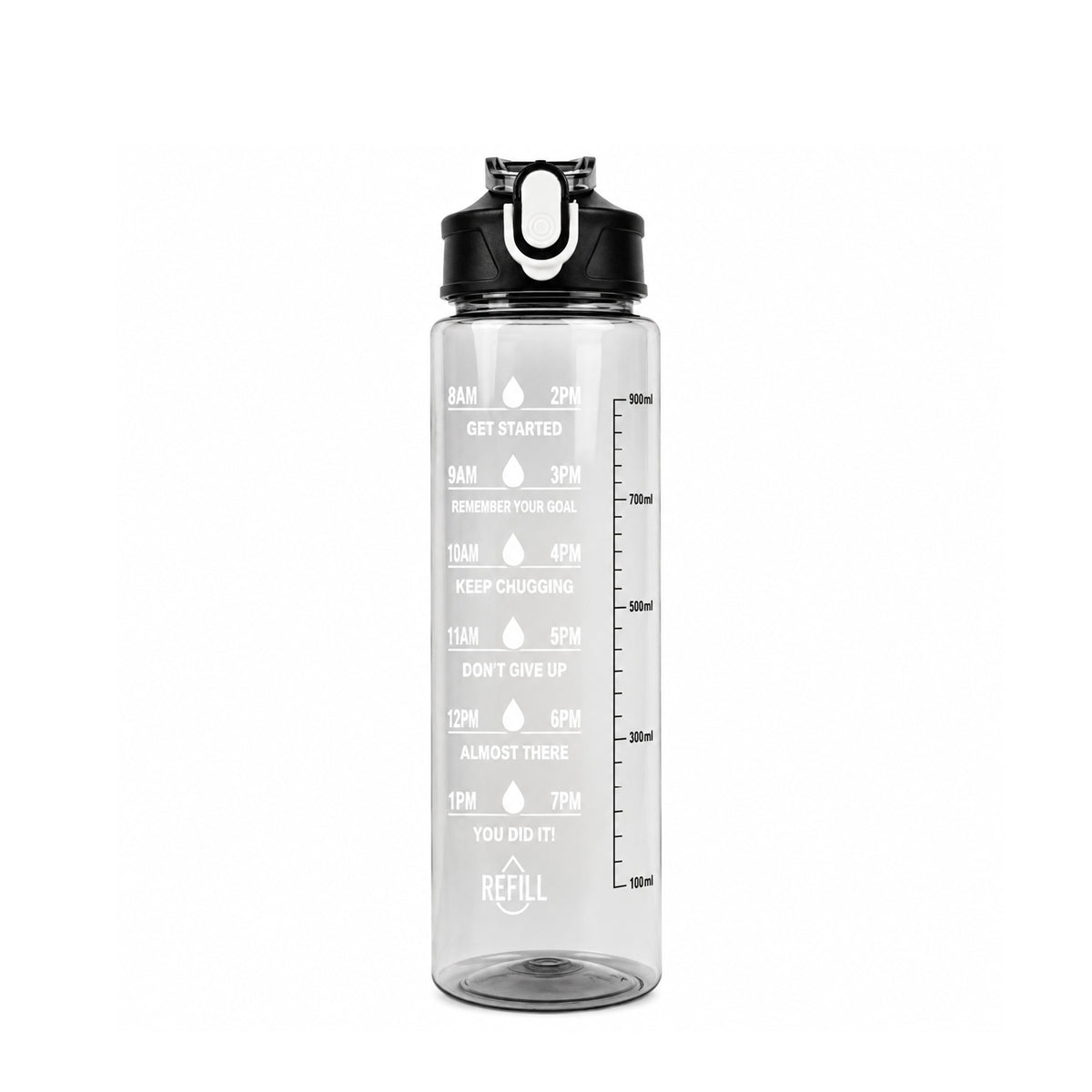 3 in 1 Motivational Water Bottle Set with Time Markers & Straw – 2L, 900ml, 300ml | Purple, Peach, Grey | The Writershub | BPA-Free, Leakproof, Nesting Design