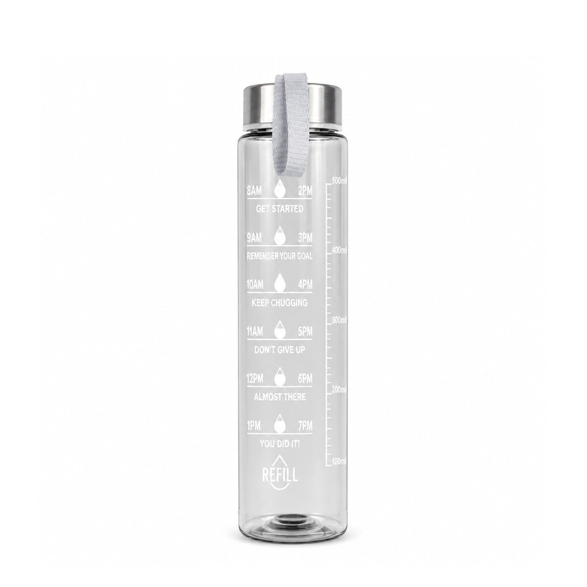 3 in 1 Motivational Water Bottle Set with Time Markers & Straw – 2L, 900ml, 300ml | Purple, Peach, Grey | The Writershub | BPA-Free, Leakproof, Nesting Design