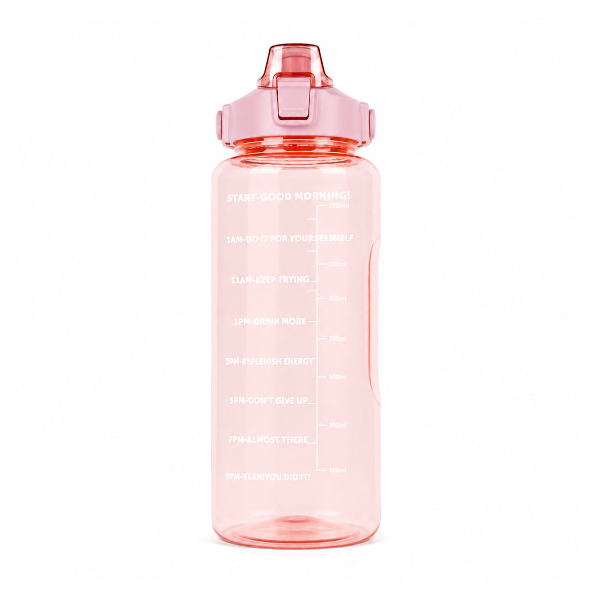 3 in 1 Motivational Water Bottle Set with Time Markers & Straw – 2L, 900ml, 300ml | Purple, Peach, Grey | The Writershub | BPA-Free, Leakproof, Nesting Design