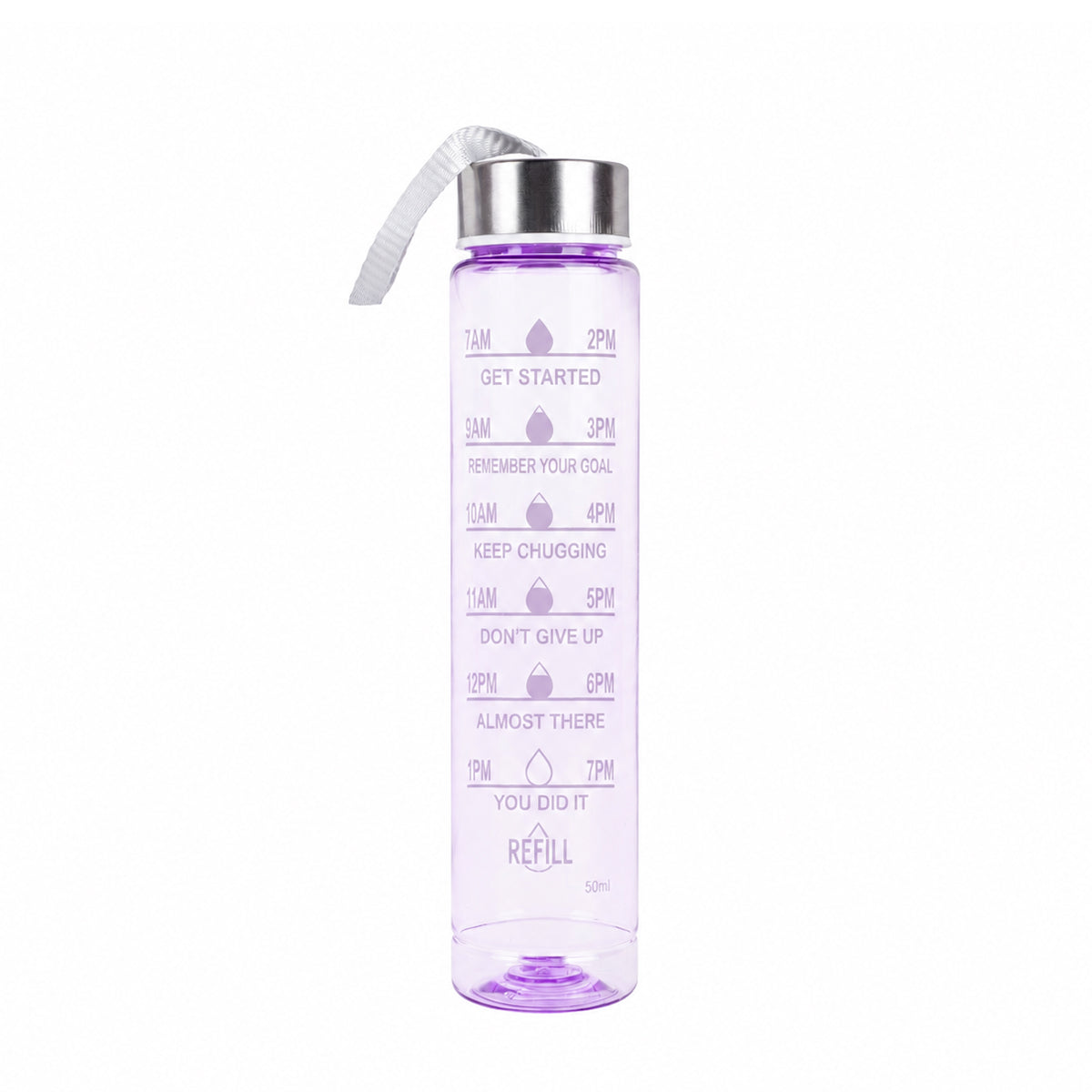 3 in 1 Motivational Water Bottle Set with Time Markers & Straw – 2L, 900ml, 300ml | Purple, Peach, Grey | The Writershub | BPA-Free, Leakproof, Nesting Design