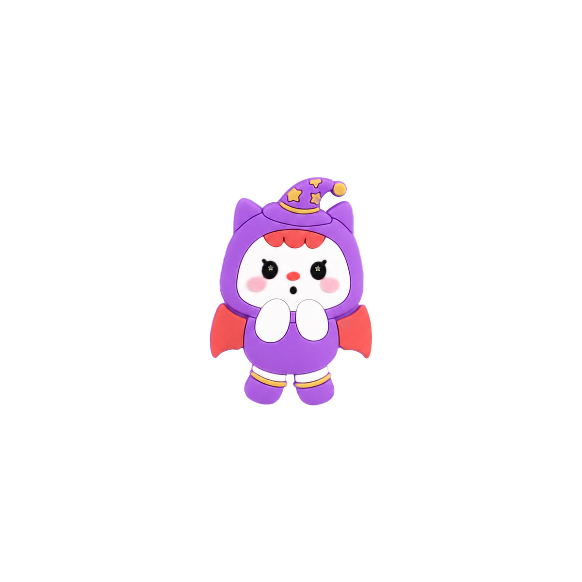 Cute Witch Character Water Bottle with Straw & Strap – 500ml, Purple
