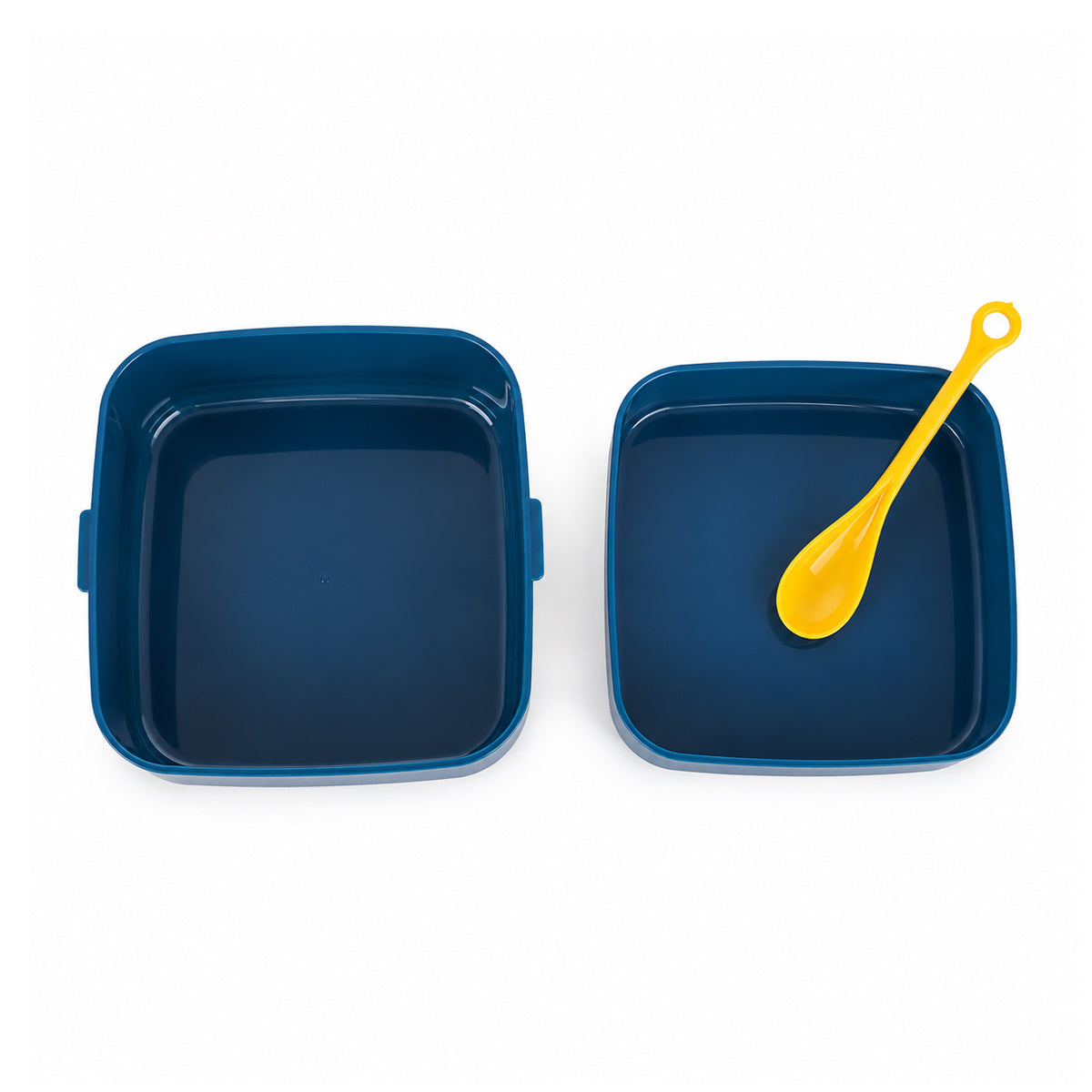Double Layer Square Shape Lunch Box with Secure Lock Clip