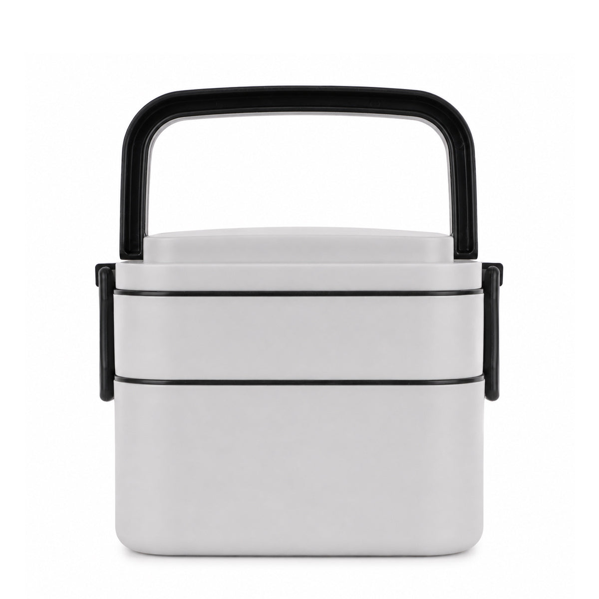 Double Layer Square Shape Lunch Box with Secure Lock Clip