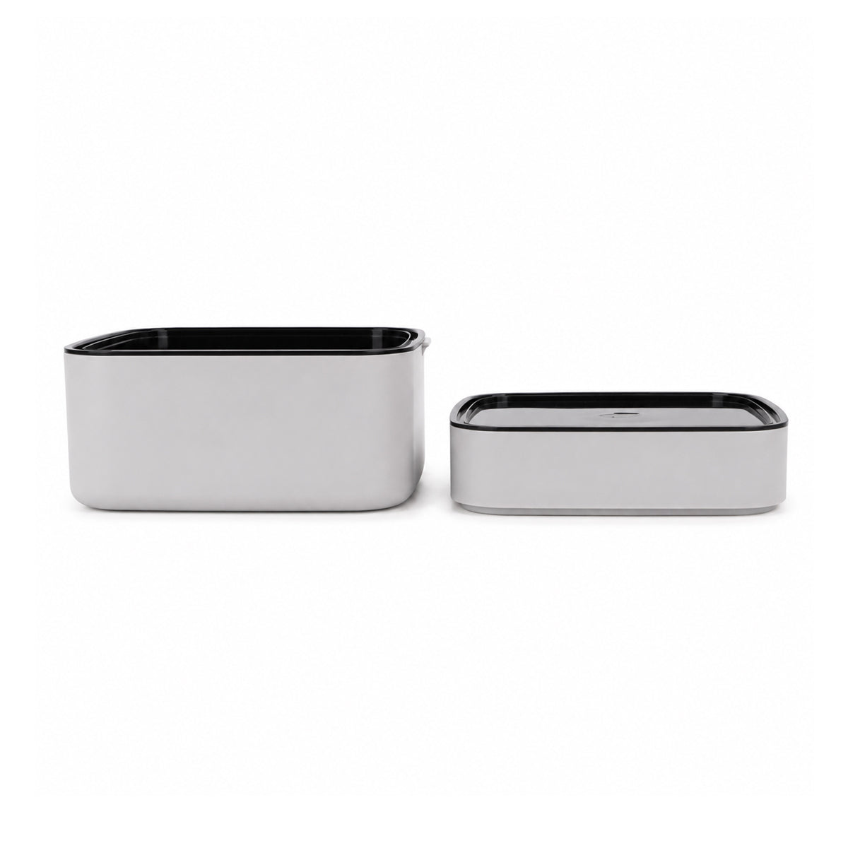 Double Layer Square Shape Lunch Box with Secure Lock Clip