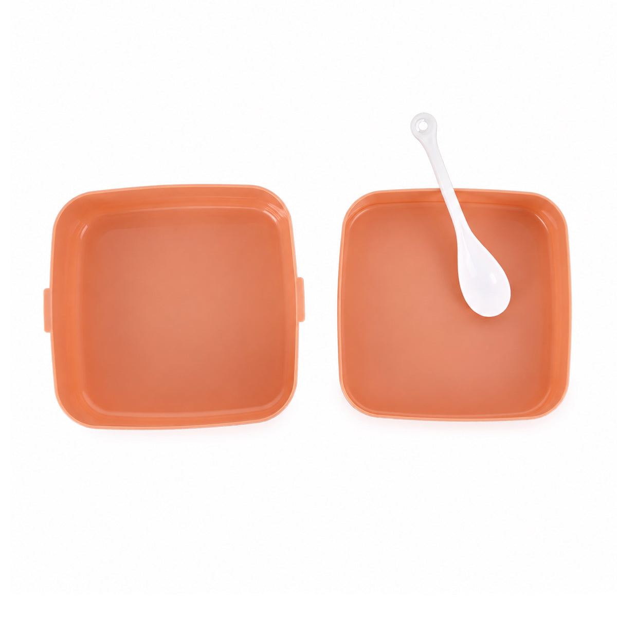 Double Layer Square Shape Lunch Box with Secure Lock Clip