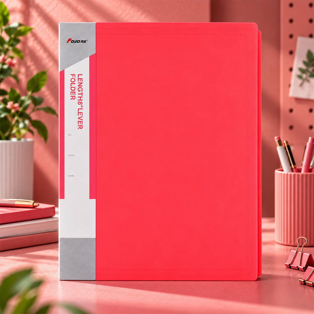 8-Inch Lever Folder – Orange, Green & Pink