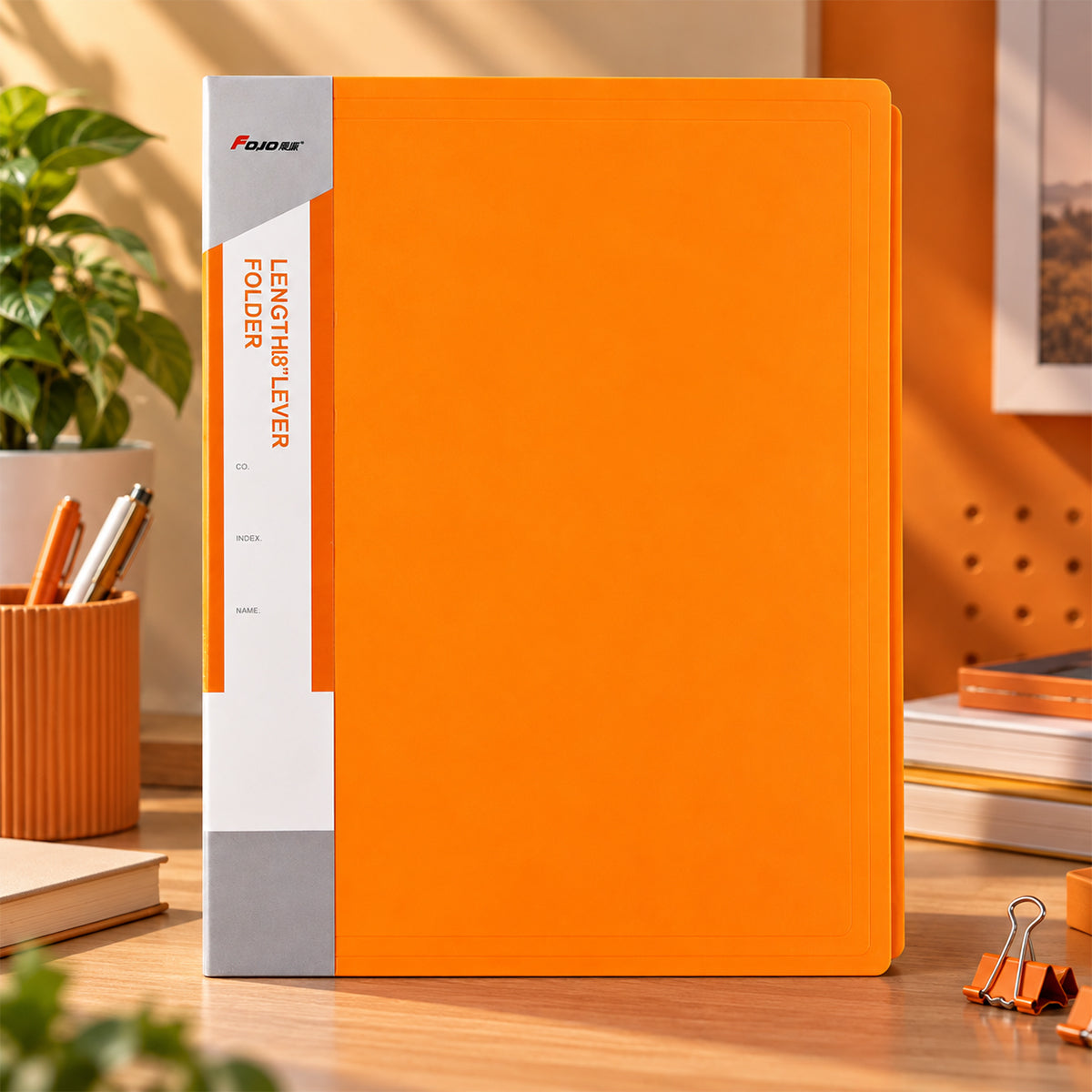8-Inch Lever Folder – Orange, Green & Pink