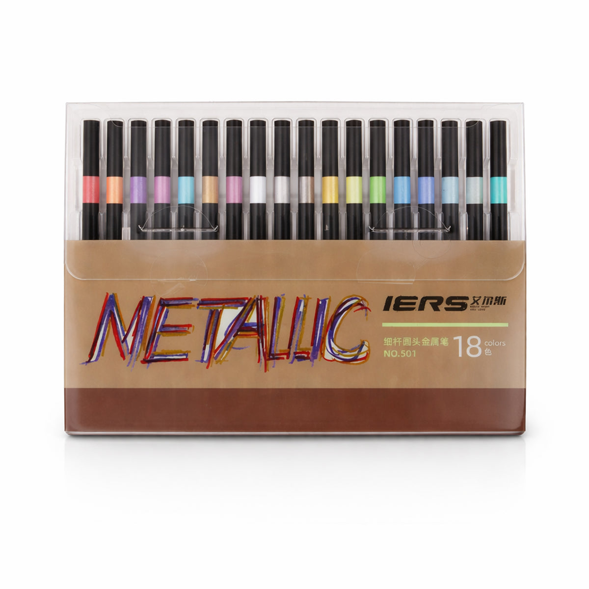 Writershub Metallic Marker Set - 18 Fine Nib Colors for Art & Crafts