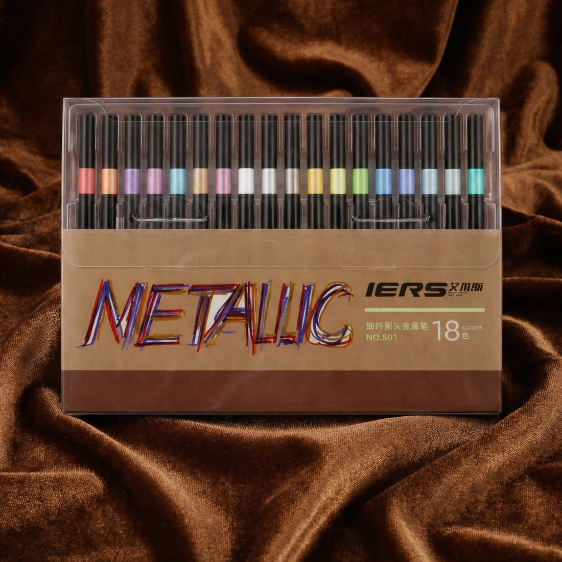 Writershub Metallic Marker Set - 18 Fine Nib Colors for Art & Crafts