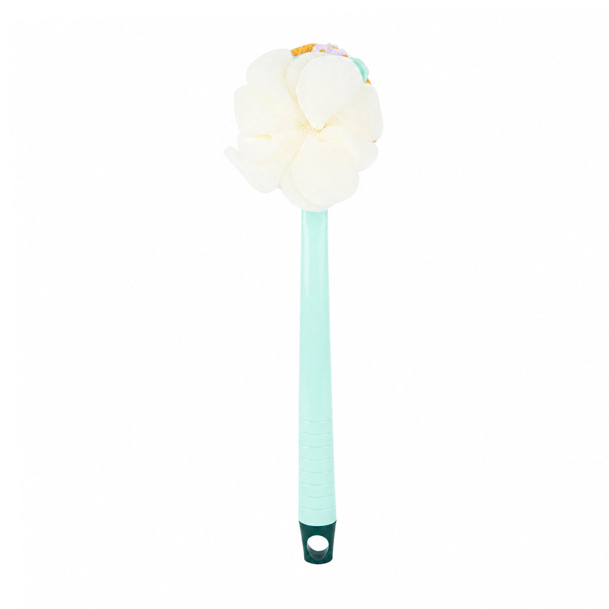 2-in-1 Long Handle Bath Brush with Soft Mesh Loofah & Bristles – Back Scrubber for Shower by The Writershub