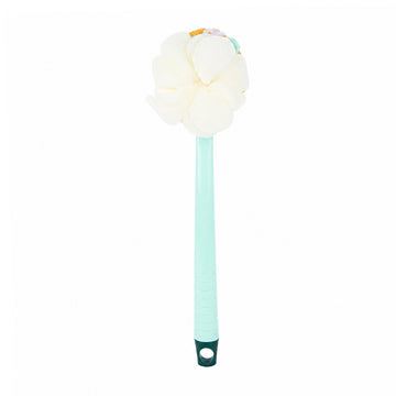 2-in-1 Long Handle Bath Brush with Soft Mesh Loofah & Bristles – Back Scrubber for Shower by The Writershub