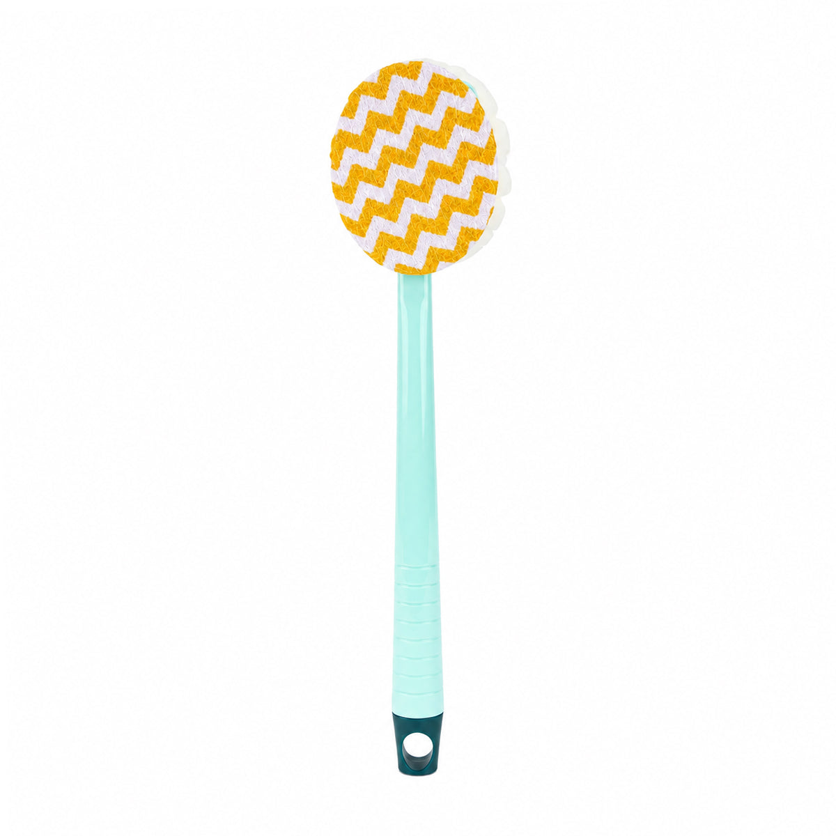 2-in-1 Long Handle Bath Brush with Soft Mesh Loofah & Bristles – Back Scrubber for Shower by The Writershub