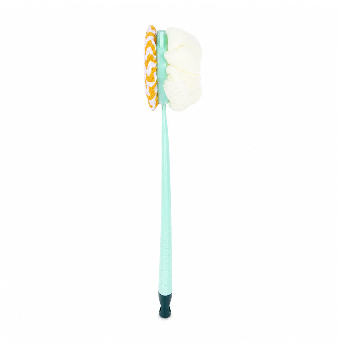 2-in-1 Long Handle Bath Brush with Soft Mesh Loofah & Bristles – Back Scrubber for Shower by The Writershub