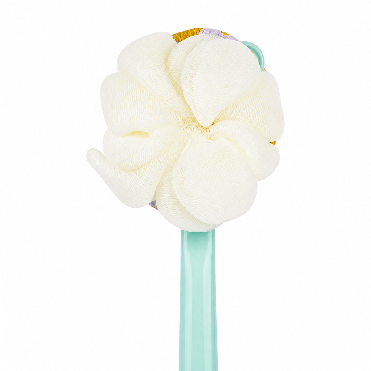 2-in-1 Long Handle Bath Brush with Soft Mesh Loofah & Bristles – Back Scrubber for Shower by The Writershub