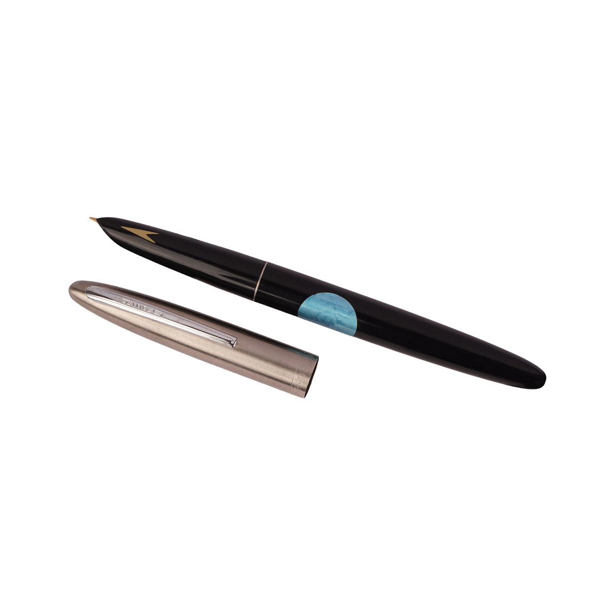 Hero 329 Black Silver Cap Aerometric Fine Nib Fountain Pen