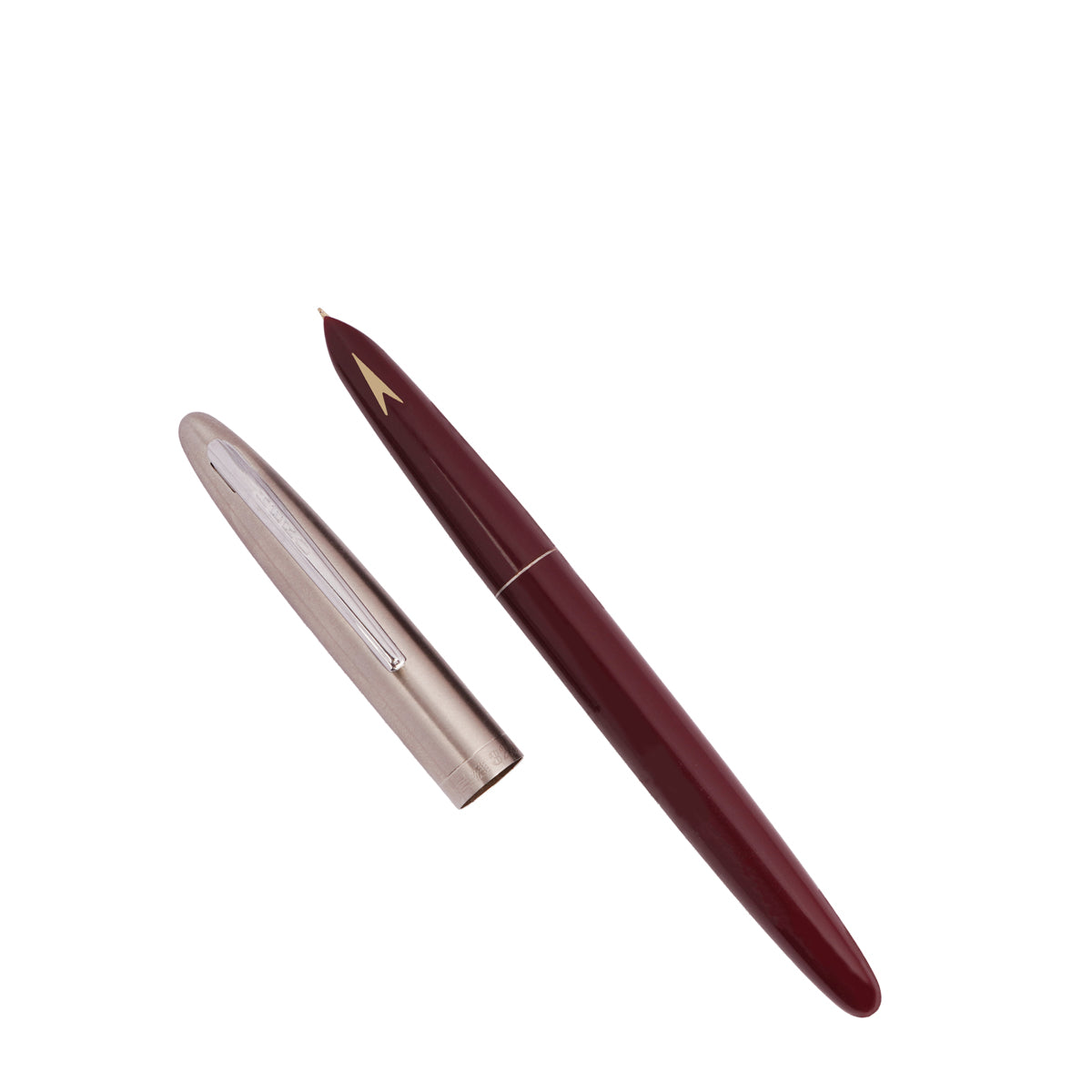 Hero 329 Maroon Silver Cap Aerometric Fine Nib Fountain Pen