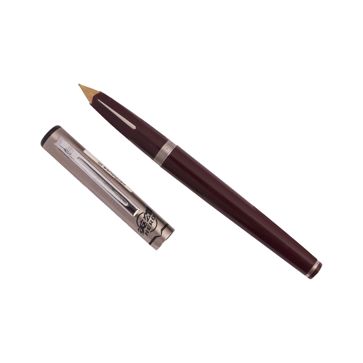 Hero 240 Maroon Aerometric Fine Nib Fountain Pen - Classic Design
