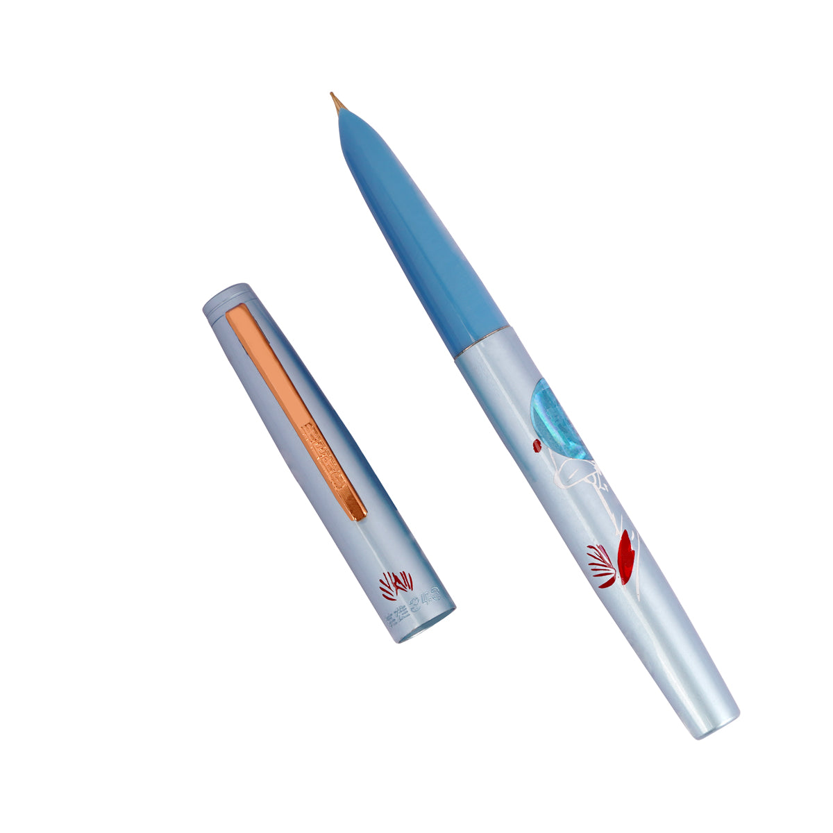 Hero 343 Sky Blue Aerometric Fine Nib Fountain Pen - Elegant Metal Writing