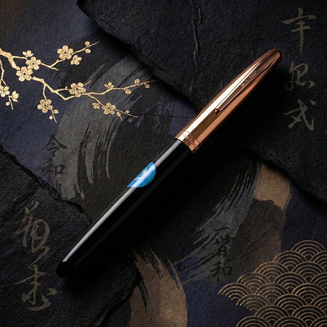 Hero 329 Black Gold Cap Aerometric Fine Nib Fountain Pen