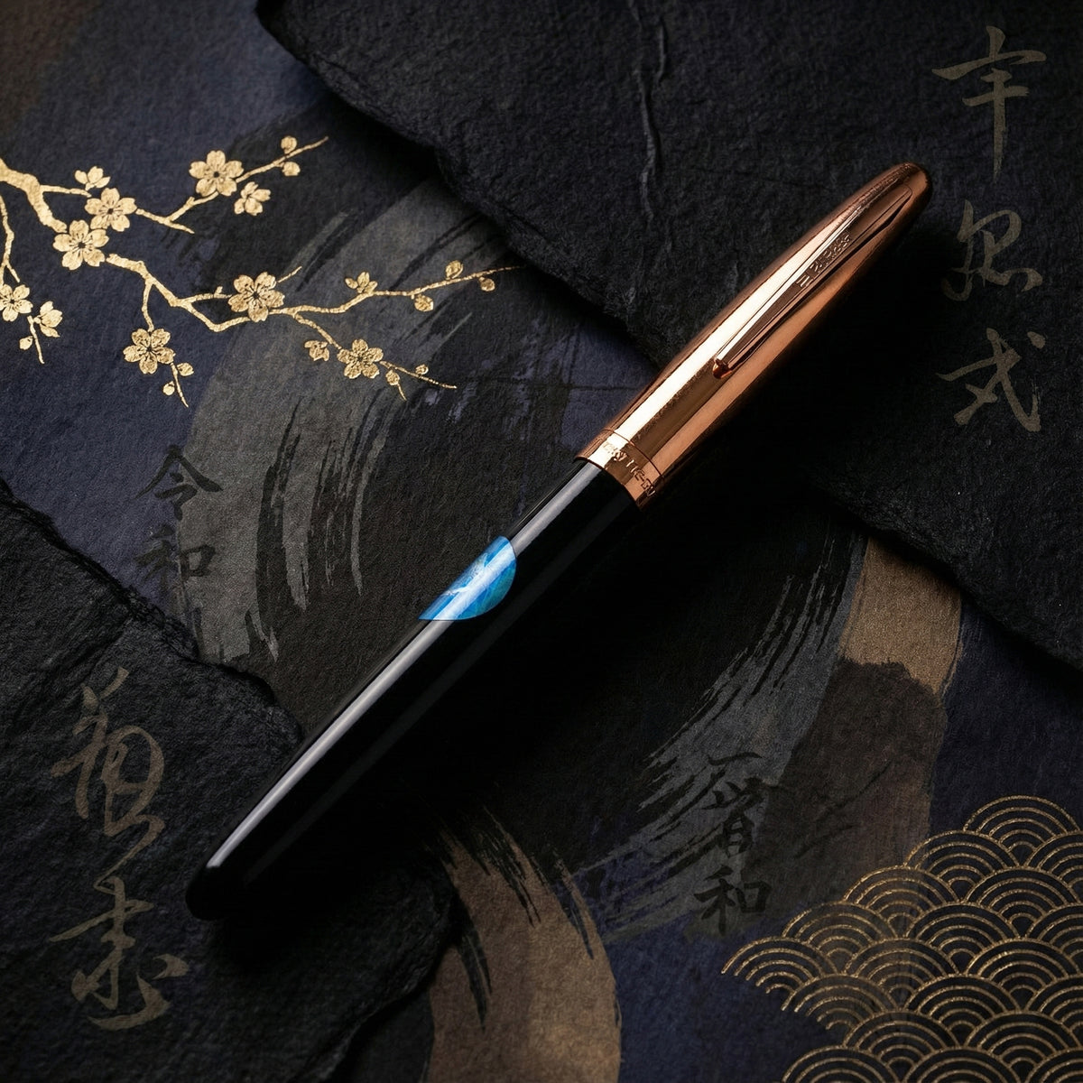 Hero 329 Black Gold Cap Aerometric Fine Nib Fountain Pen